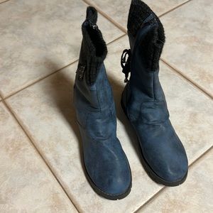 Navy boots size 9